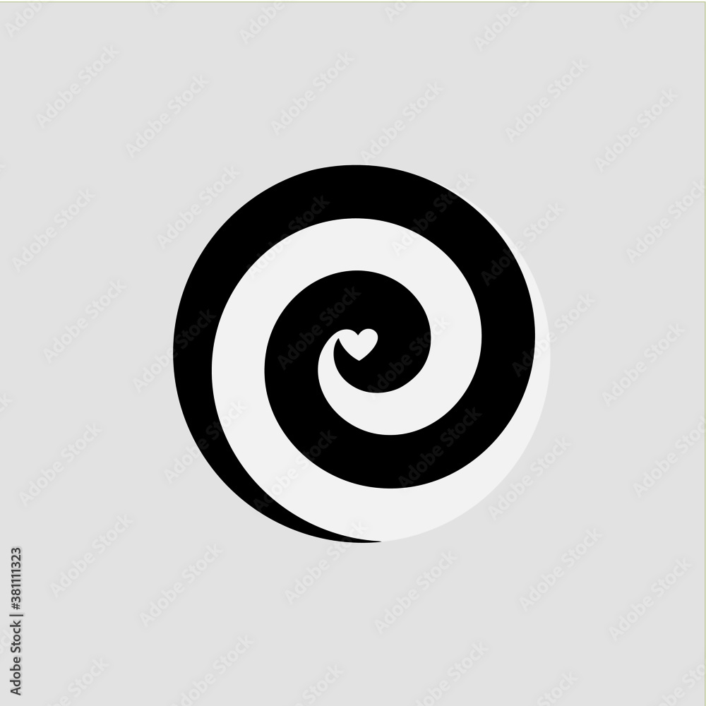 black and white love swirl icon logo black and white love swirl icon logo