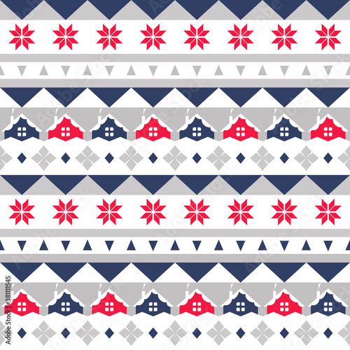 Winter holiday background. Merry Christmas and Happy New Year  Seamless pattern