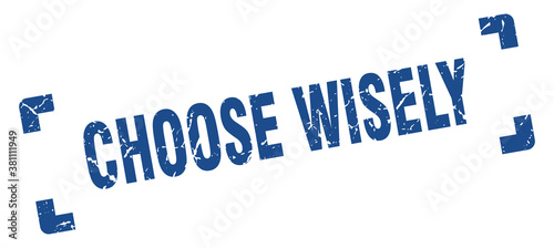 choose wisely stamp. square grunge sign isolated on white background