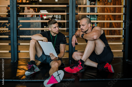 Individual personal training in gym