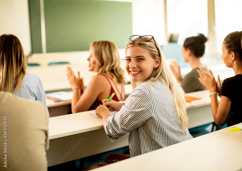 University srudents in the classroom University srudents in the classroom