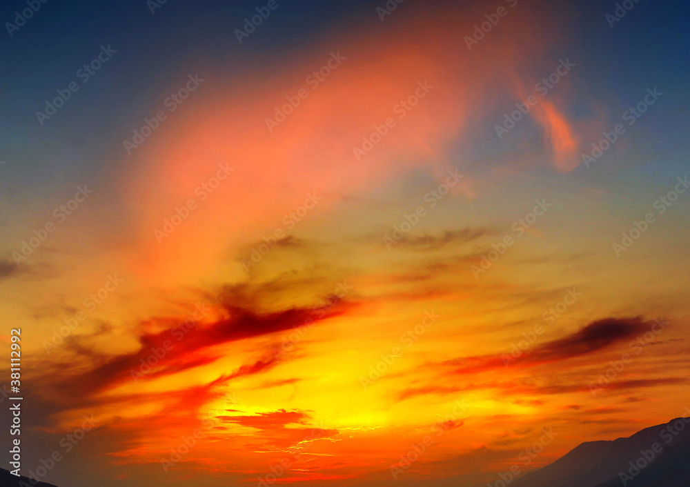 Obraz premium sky with clouds and sun