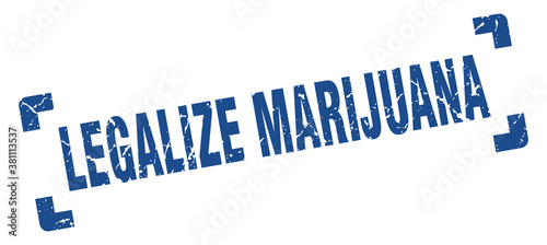 legalize marijuana stamp. square grunge sign isolated on white background