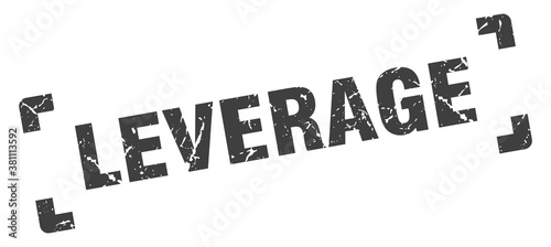 leverage stamp. square grunge sign isolated on white background
