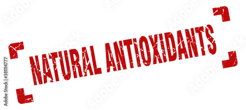 natural antioxidants stamp. square grunge sign isolated on white background