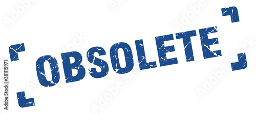 obsolete stamp. square grunge sign isolated on white background