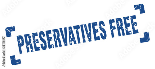 preservatives free stamp. square grunge sign isolated on white background