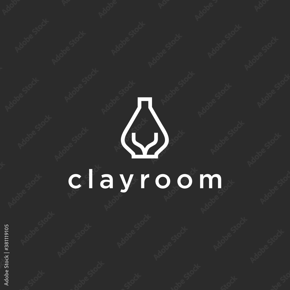 abstract urn logo. jug icon