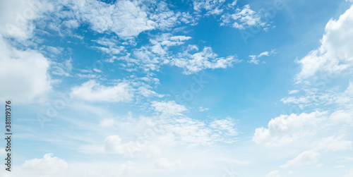 World environment day concept: Abstract white cloud and blue sky in sunny day texture background