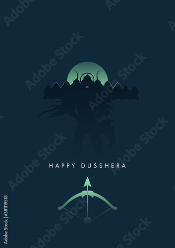 Happy Dusshera Minimal Poster - Vector
