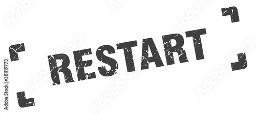restart stamp. square grunge sign isolated on white background
