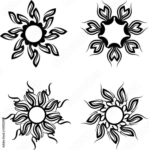 Tribal Tattoo Sun Design