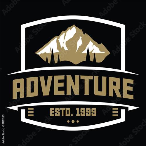 Adventure badge and outdoor logo design template