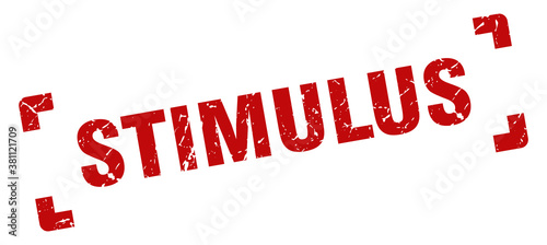 stimulus stamp. square grunge sign isolated on white background