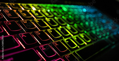 Backlight gaming keyboard with versatile color schemes