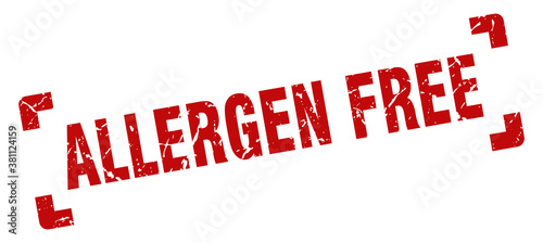 allergen free stamp. square grunge sign isolated on white background