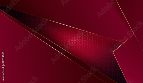 Abstract mesh composition with gradient red hue, chaotically drawn geometric straight shapes
