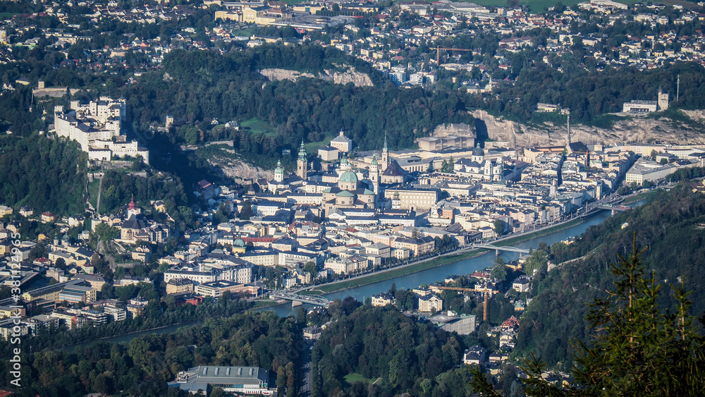 Salzburg is an Austrian city on the border of Germany, with views of the Eastern Alps.