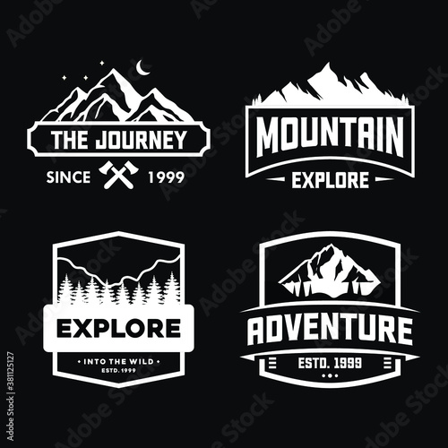 Adventure badge and outdoor design template set