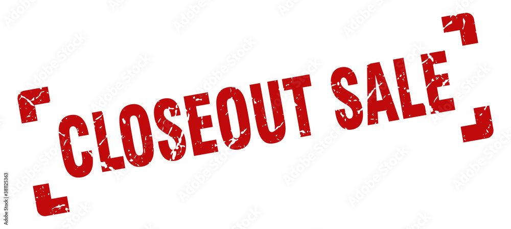 closeout sale stamp. square grunge sign isolated on white background closeout sale stamp. square grunge sign isolated on white background