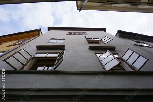 Open windows in Prague Old Town