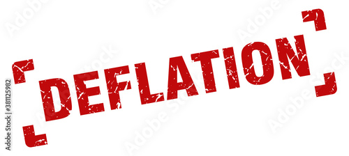 deflation stamp. square grunge sign isolated on white background