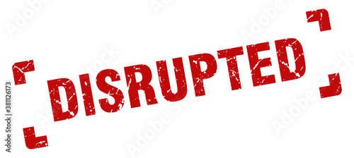 disrupted stamp. square grunge sign isolated on white background