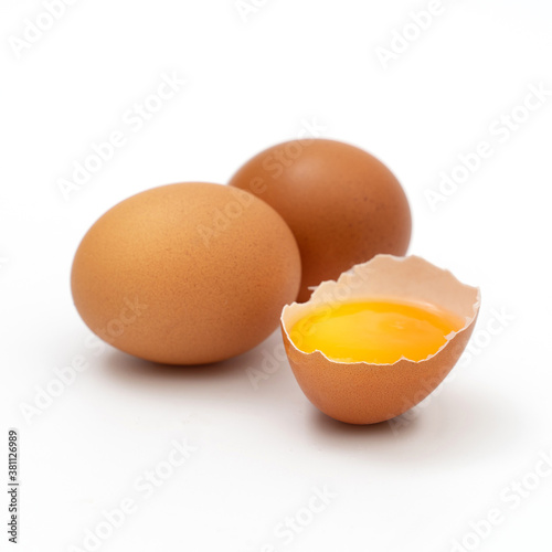 chicken egg isolated on white