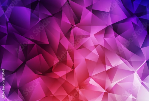 Light Pink, Red vector gradient triangles template.