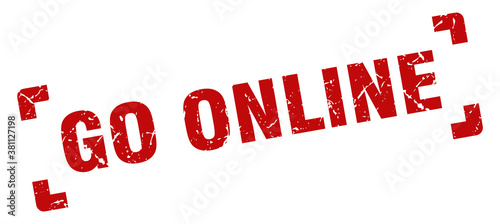 go online stamp. square grunge sign isolated on white background
