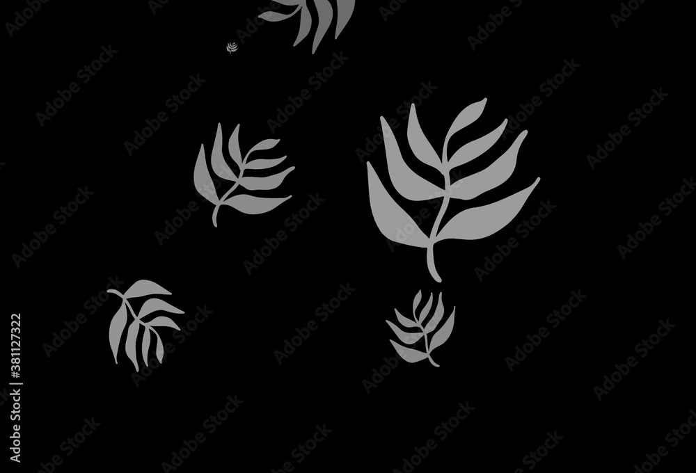 Dark Gray vector abstract design with leaves. Dark Gray vector abstract design with leaves.