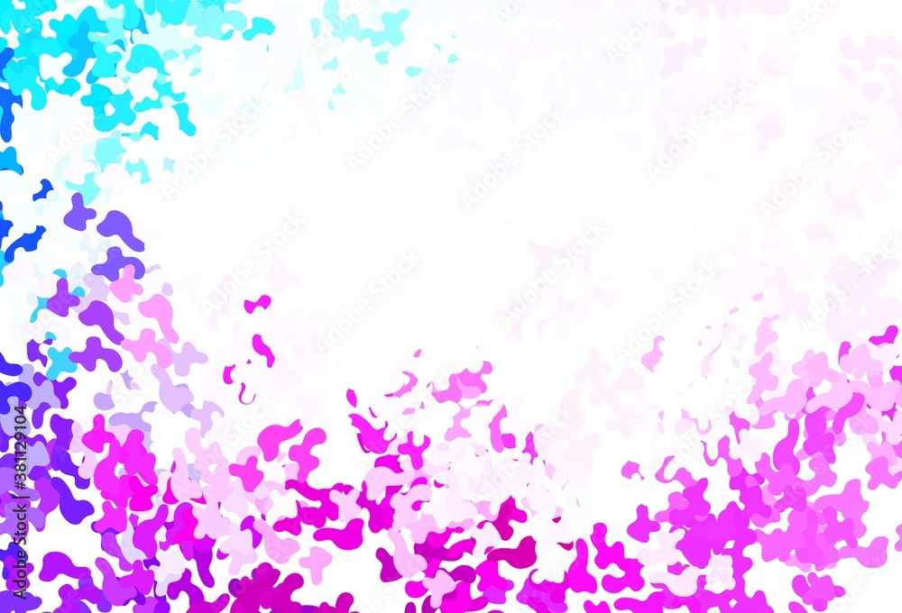 Light Pink, Blue vector texture with abstract forms.
