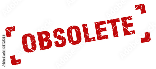 obsolete stamp. square grunge sign isolated on white background