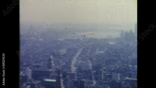 US / Newyork - 1963: View from skyscraper Part2. Amateur film clip from the 1960's. 