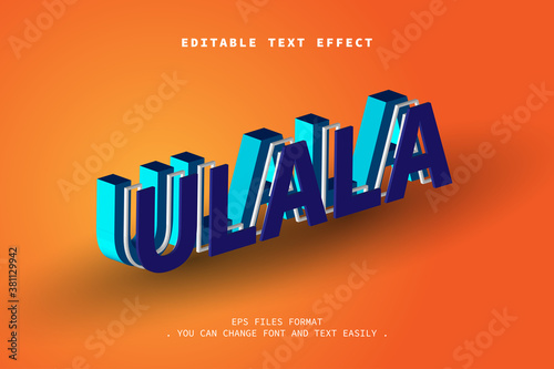 3D isometric text effect, editable text