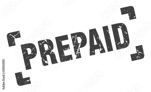 prepaid stamp. square grunge sign isolated on white background