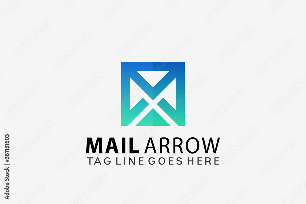 Letter M Mail Arrow Logo Design Vector Illustration Letter M Mail Arrow Logo Design Vector Illustration