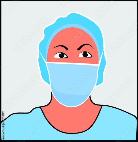 woman doctor with mask