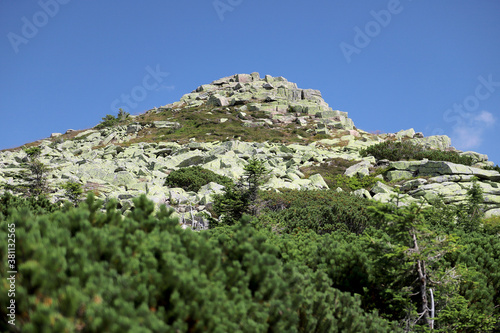 The rock formation Labski Szczyt or Violik (in Polish and Czech), is a mountain peak (1471 m above sea level) located in the Giant Mountains on the border between Poland and the Czech Republic. photo