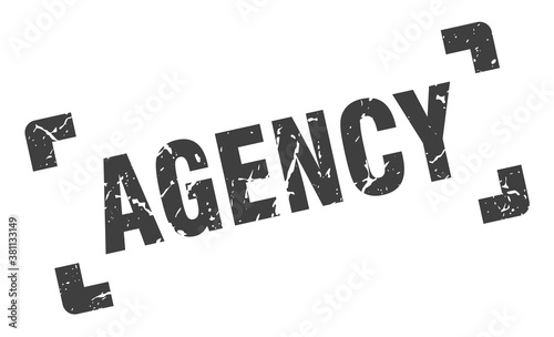 agency stamp. square grunge sign isolated on white background