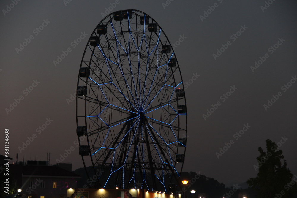 ferris wheel in night in park