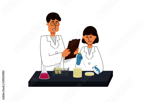 OJT研修中の研究者たち