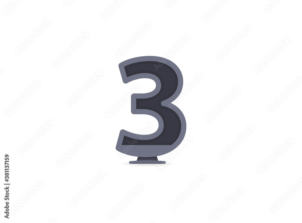 3 vector number design. For logo, brand label, design elements, corporate identity, application etc. İsolated vector illustration 3 vector number design. For logo, brand label, design elements, corporate identity, application etc. İsolated vector illustration