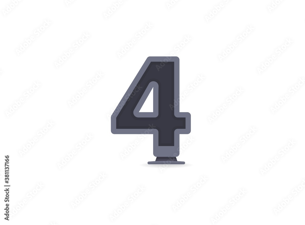 4 vector number design. For logo, brand label, design elements, corporate identity, application etc. İsolated vector illustration 4 vector number design. For logo, brand label, design elements, corporate identity, application etc. İsolated vector illustration