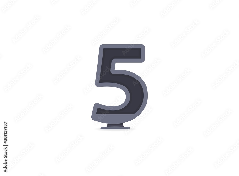 5 vector number design. For logo, brand label, design elements, corporate identity, application etc. İsolated vector illustration 5 vector number design. For logo, brand label, design elements, corporate identity, application etc. İsolated vector illustration