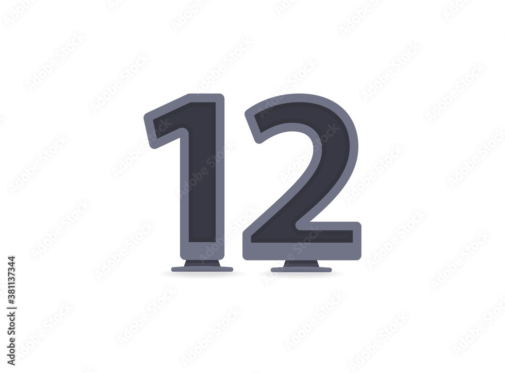 12 vector number design. For logo, brand label, design elements, corporate identity, application etc. İsolated vector illustration 12 vector number design. For logo, brand label, design elements, corporate identity, application etc. İsolated vector illustration