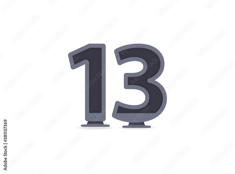 13 vector number design. For logo, brand label, design elements, corporate identity, application etc. İsolated vector illustration 13 vector number design. For logo, brand label, design elements, corporate identity, application etc. İsolated vector illustration