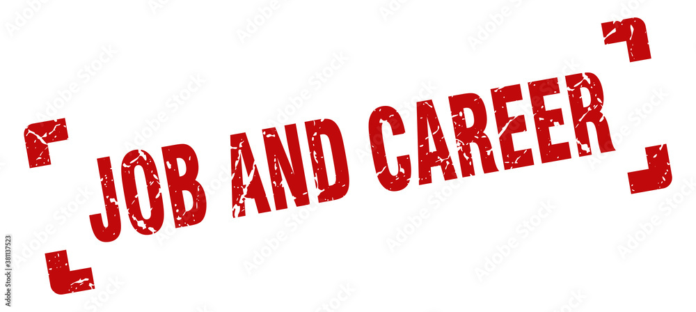 job and career stamp. square grunge sign isolated on white background