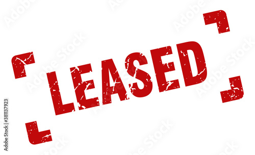 leased stamp. square grunge sign isolated on white background