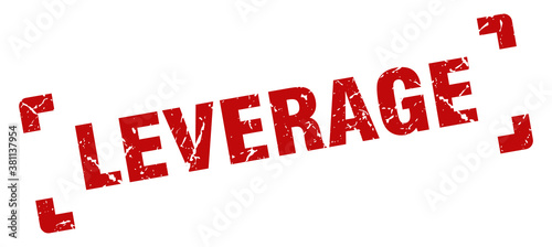 leverage stamp. square grunge sign isolated on white background
